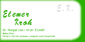 elemer kroh business card